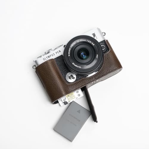 OLYMPUS PEN E-P7 デジタルカメラ ケース&SDカード256GB付 Amazon | TP Original ハンドメイド 本革 ハーフカメラケース バッグ